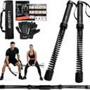 Ropeless Battle Ropes (2-in-1) Elatic Fitness Bar,Cordless Battle Ropes Sticks with Exercise Guide,Portable Home Gym Equipment for HIIT,Strength Low-Impact Workouts for Men & Women Black