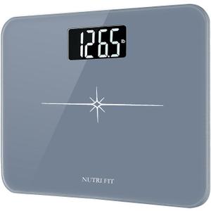 Ultra-Wide NUTRI FIT Bathroom Scale Digital High Accuracy Body Weight Scanner with Easy-to-Read Backlit LCD, 400 Pounds Ultimate Grey