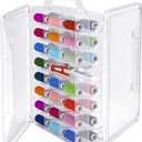 Gbivbe 46 Grids Sewing Organizer, Double Sided Thread Box Storage, Portable Clear Plastic Organizer Box for Embroidery and Sewing Threads, Embroidery Floss, Crafts, Small Toys (Clear,1 Pack)