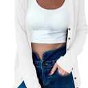 SVALIY Cardigan Sweaters for Women Lightweight Open Front Sweater Knit Long Cardigans Button Fall Outfits (Large, White)