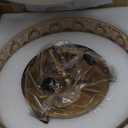 Lamomo Semi Flush Mount Ceiling Light, Upgraded Larger Hallway Light Fixture, 3-Bulb Globe Glass Close to Ceiling Scone, Amber Indoor Hanging Light for Bedroom Kitchen Porch Hallway,Bulbs Not Included (12.2'')