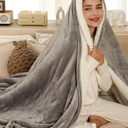 ESTINGO Heated Throw Blanket Electric Blanket Throw, Heated Blanket with 5 Heating Levels & 4 Hours Auto Off, Super Cozy Soft Sherpa Heating Blanket with Fast Heating for Bedding, 50"x60", Light Gray