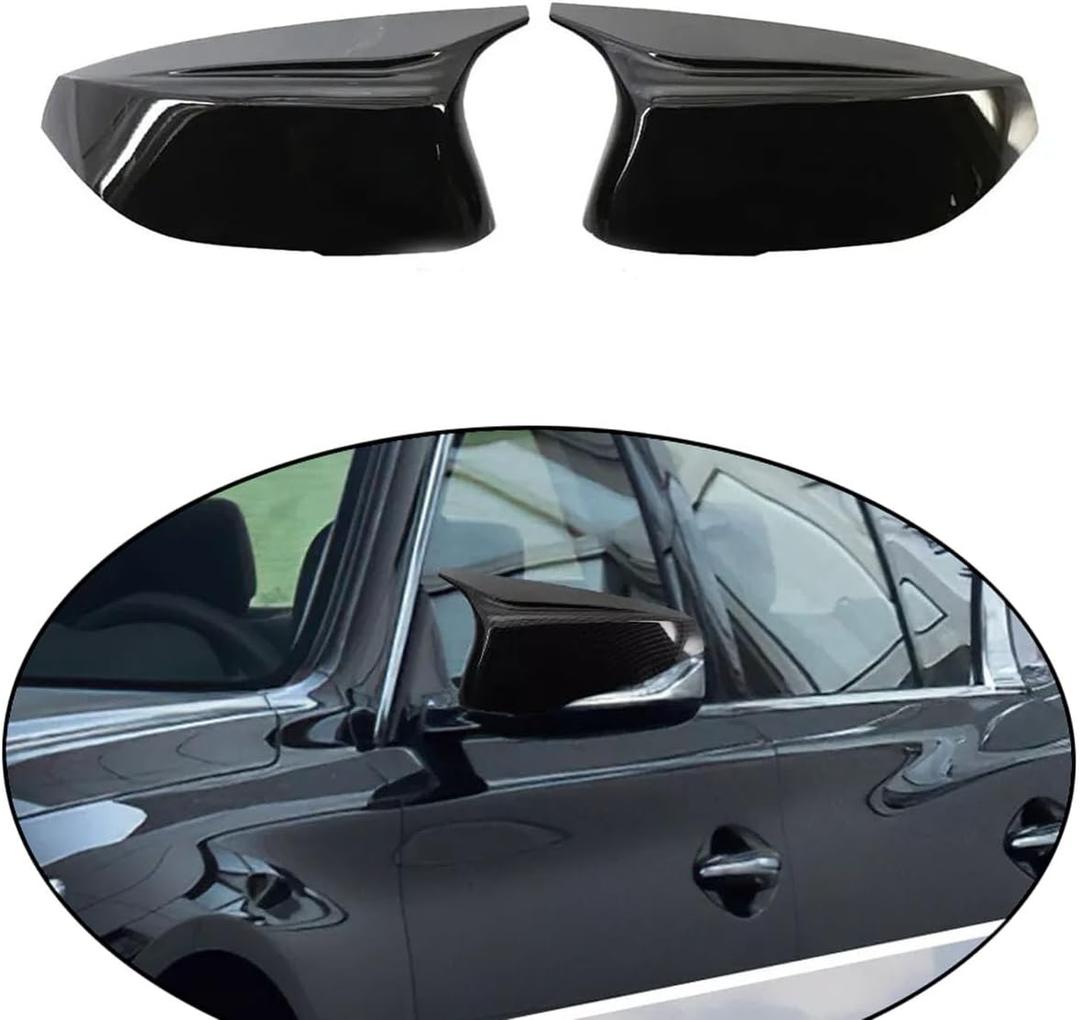 1 Pair Rear View Side Mirror Cover Door Mirror Caps Compatible with nfiniti Q50 Sedan 2014-2020 Q60 Q70 QX30 2015-2020 (Glossy Black)