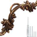 Biaungdo 6 Pcs Vintage Cabinet Pulls Handles, Shabby Chic Drawer Handles European Style Dresser Pulls Vintage Antique Furniture Handles for Dresser Drawer(2-1/2 Inch Hole Center, Bronze)