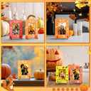 Geelin 12 Packs Thanksgiving DIY Picture Frame Craft Kits Wooden Color Your Own Photo Frames 4 x 6 Inch Unfinished Fall Autumn Making Decorations Gift for Tabletop Fun Activities Classroom Supplies
