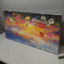 JLXART Wall Art Decor Wildflower Field Meadow Canvas Wall Art for Living Room Sunset Landscape Painting Print Colorful Floral Home Decor Bedroom Office Decoration 20" x 40"