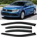 Window Rain Guards for 2011-2018 Volkswagen (VW) Jetta, Window Visor Guard Vent Shade Wind Deflector Rain Shield Protector Sun for 11-18 Jetta 2012 2013 2014 2015 2016 2017, Outside-Mount, 4PCS