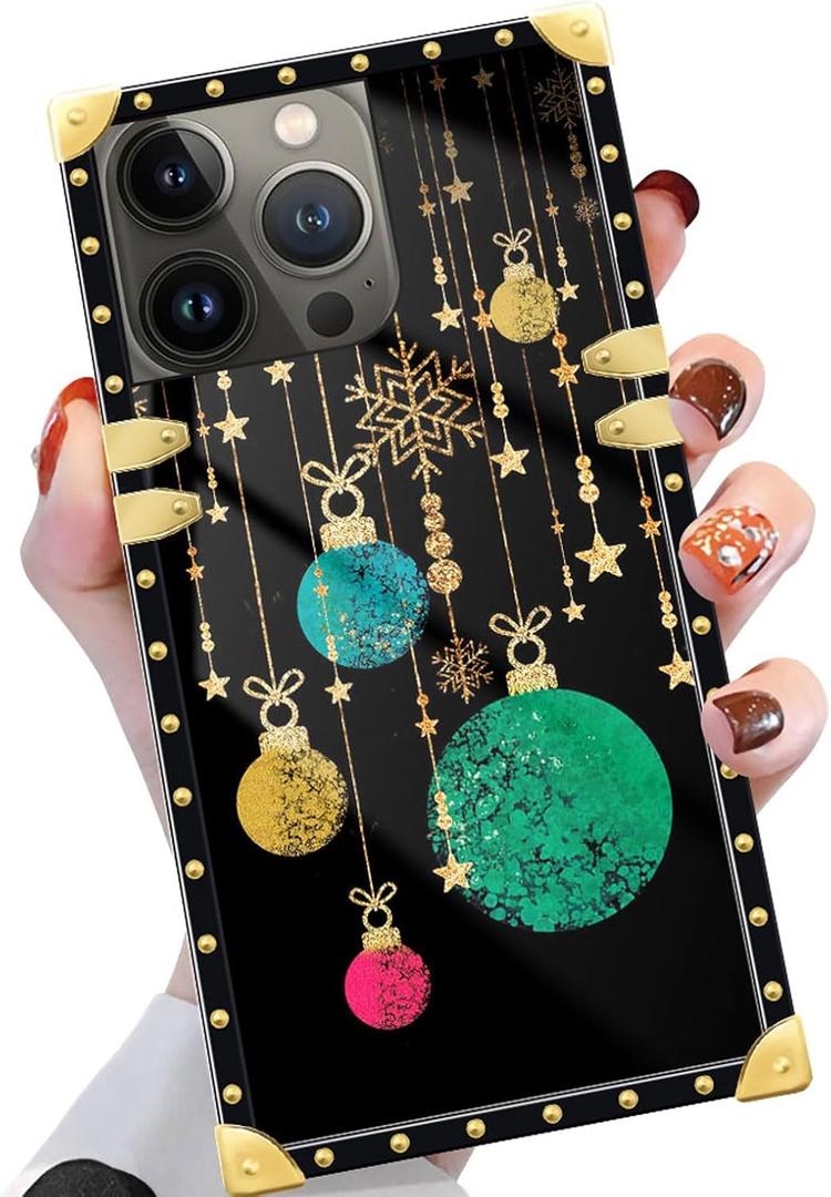 Compatible with iPhone 15 Pro Max Case,Luxury Soft TPU & Hard PC Back for Girls Women,Shockproof Protective Phone Cover for iPhone 15 Pro Max,Christmas Decorations