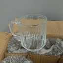 D.M DESIGNMASTER [6 PACK, 12 OZ - Premium Glass Coffee Mugs with Handle. Transparent Tea Glasses for Hot/Cold Beverages, Perfect Design for Americano, Cappuccino, Tea and Beverage.