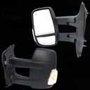 Left Driver Side Mirror Long Arm Compatible with 2015-2025 Ford Transit 150 250 350 350HD Left Side Rear Door Mirror with Signal Light and Blind Spot Sensor