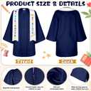 Lasnten Matte Kindergarten Graduation Gown Cap Tassel Set with 2026/2027 Charm Stole Accessories for Kids Grad Gift (Blue, M)