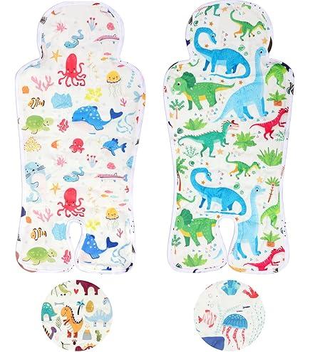 Suzile 2 Pcs Baby Gel Car Seat Cooler Pad Double Side Universal Breathable Stroller Cooler Mat Car Seat Cooling Pad Stroller Cooling Pad Car Seat Liner for Stroller Baby Dining Chair Child Safety Seat