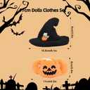 2 x 17cm Clothes Set(NO Doll), Hat & Overalls Set for 17cm Accessories Suit, Cute Clothes for Dress up Unique Style, Stylish Adorable Dolls Clothes Accessories (Little Pumpkin) (Pink)