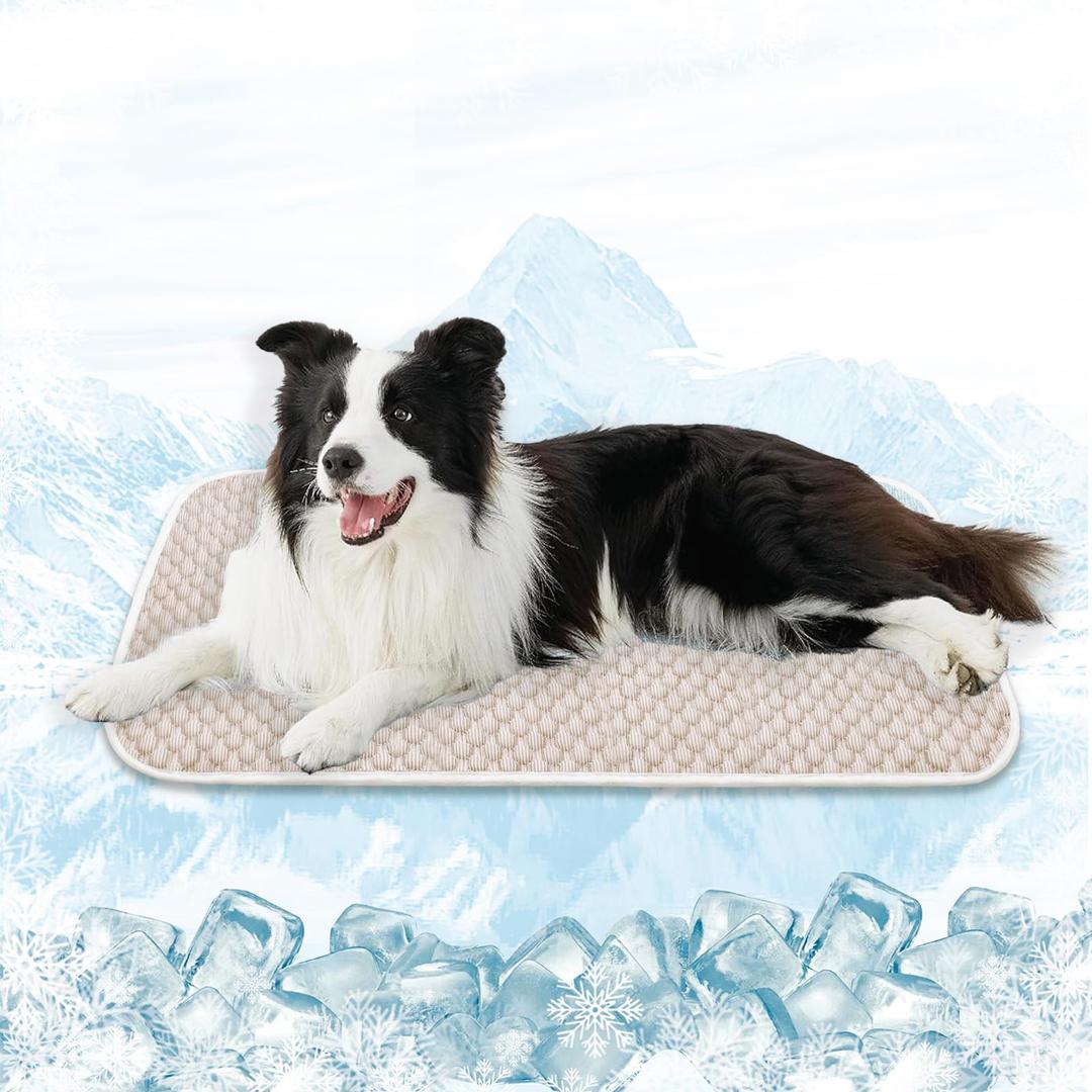 MICROCOSMOS Sleeping Pad & Pet Cooling Mat- Breathable Bubble Surface, EZ Clean. Keep Cooling for Pets, Kids and Adults in Summer.(Brown, 36" x 24")