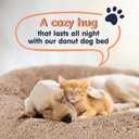 Donut Dog Bed - Premium Comfort for Anxiety Relief - Fluffy & Calming Design with Ultra-Plush Support | Cozy Round Dog Bed with Super Soft Circle Style (Size M Camel)