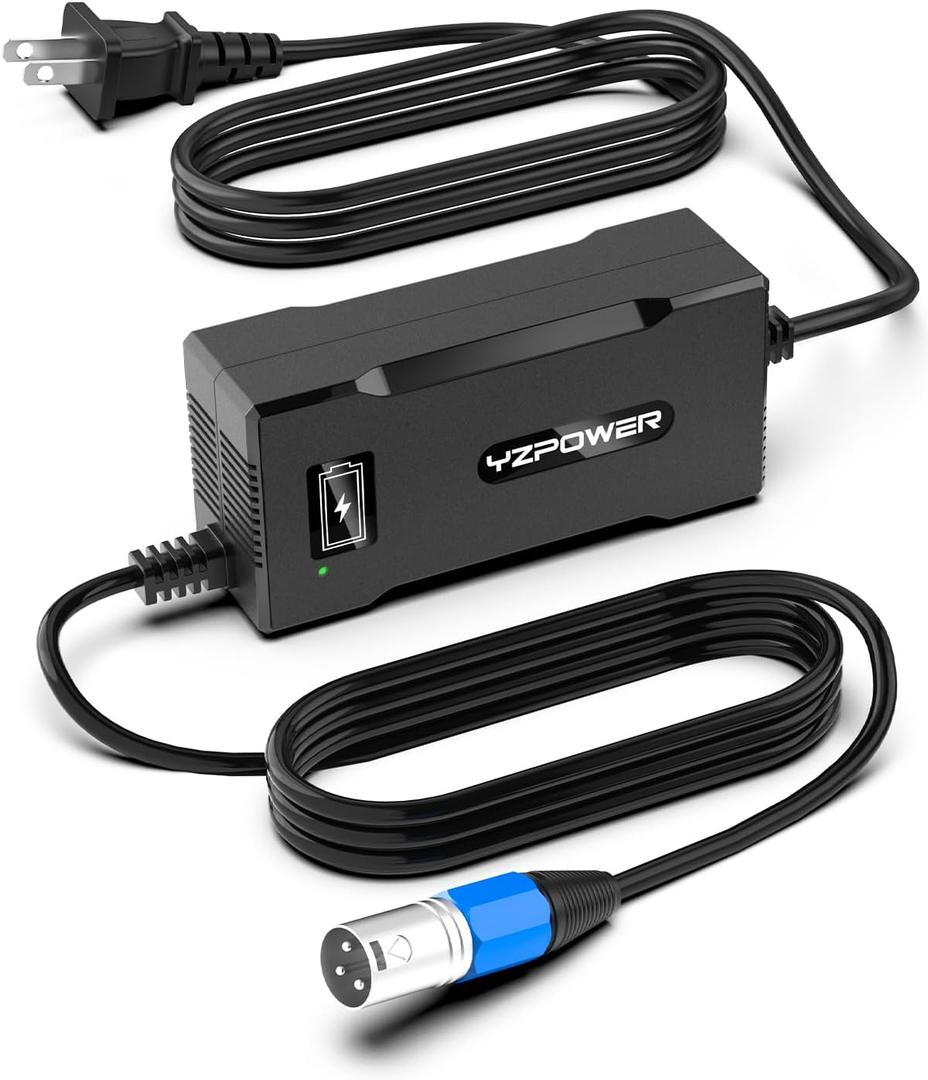 Ebike Charger 48V Lithium Battery Charger, 54.6V Output 4A Fast Electric Bike Charger, 3-Pin XLR Connector, Fan Cooled, Red/Green Indicator, Scooter Charger