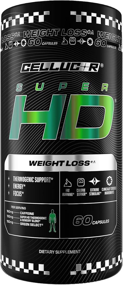 Cellucor SuperHD Fat Burning & Weight Loss Supplement, 60 Capsules (EXP 01/31/27)