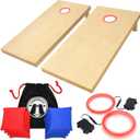 GoSports Solid Wood Regulation Cornhole Sets with LED Light Kit Bundle Pack | Choose from Blue, Red or White LEDs