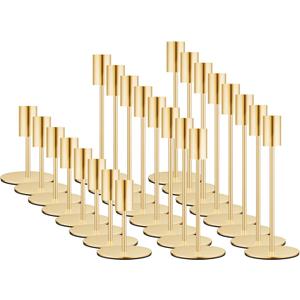 Set of 24 French Gold Taper Candle Holders Bulk Candlestick Holders, Decor Candle Stick Candle Holder for Table or Mantel Centerpiece, Wedding, Dinning, Party Home Decor