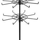 Polmart Heavy Duty Dual Heights (Stand & Tiers) Adjustable Countertop Spinner Display Stand (Black, 3-Tier)