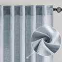 MIULEE Chambray Blue Linen Curtains 90 Inch Long 2 Panels for Bedroom Living Room, Soft Linen Textured Window Drapes Semi Sheer Light Filtering Back Tab Rod Pocket Farmhouse Modern Burlap Look Decor