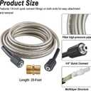 25-Foot Pressure Washer High Pressure Hose, Replacement for Greenworks 5200402, Compatible with all Greenworks Pressure Washers under 2000 PSI, 1/4-Inch Quick Connect