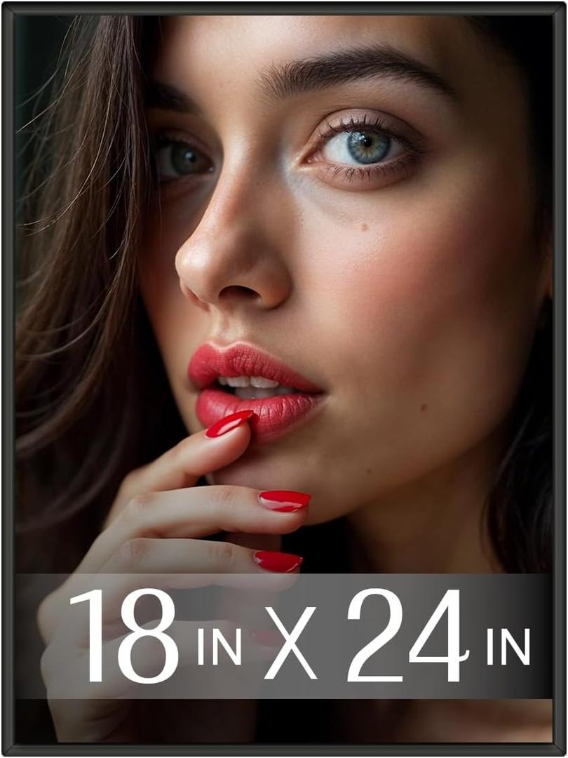 Plexon 18x24 Poster Frame Black Picture Frame for Wall Gallery 24x18 Photo Frame