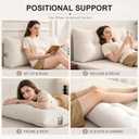 Gnostik Headboard Pillow Twin/Twin XL, Beige Triangle Wedge Pillow Headboard for Dorm, Daybed Backrest Cushion for Reading Sitting Working, 39.4"x15.7"x7.5", Twin Size:39.4x15.7x7.5in