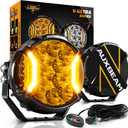 Auxbeam V-Ultra Series 5" 172W Side Shooter Offroad Fog Lights, Amber DRL Function 3 Modes, 270 Degree Wider Range, 20400LM Round LED Pods Light Bar with Protective Covers, Pair