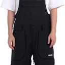 GSOU SNOW Women Men Ski Bibs Snowboard Pants Snow Bibs Overalls Waterproof Windproof Insulated Winter Sport Warm (Large, Black)