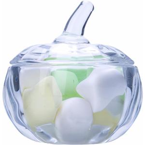 Crystal Pumpkin Jar with Lid, Glass Candy Bowl with Cover for Halloween, Decorative Candy Dish for Home Decor, Party Centerpieces (S, Clear) Crystal Pumpkin Jar with Lid, Glass Candy Bowl with Cover for Halloween, Decorative Candy Dish for Home Decor, Party Centerpieces (S, Clear)