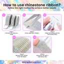 Novani Self Adhesive Rhinestone Ribbon, 0.35 Inch Wide 6 Yards 1 Roll, AB Crystal Diamond Bling Strips for DIY Crafts,Home Decor,Glitter Glass Rhinestone Tape for Crafting,Car Decoration