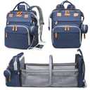 Baby Diaper Bags with Changing Station, Waterproof Diaper Bag Backpack for Moms Dads with USB Charging Port, Baby Shower Gifts, Large Capacity diaper backpack, Blue