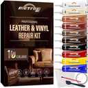 Leather Repair Kit for Furniture, Couch, Sofa, Jacket, Car Seats and Purse, Restores Faux, Artificial, Genuine Pleather and Any Material, with Super Easy to Follow Instructions to Match Any Color