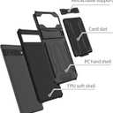 Case for Pixel 6A Case, Google 6A GB62Z Case with Wallet Cover Detachable Card Holder, Built-in Kickstand Shockproof Protective Phone Cover for Google Pixel 6A Black