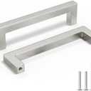 homdiy 5 Pack 4-1/2 Inch Brushed Nickel Cabinet Pulls Stainless Steel Kitchen Handles Modern Hardware for Dresser Drawer
