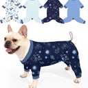 Bienbee Dog Pajamas, 4 Pack Cute Soft Dog Puppy Clothes Dogs Pjs Onesies Jammies Outfit Adjustable Breathable & Stretchy Clothes for Large Dogs Girl Boy Puppy, Size: L