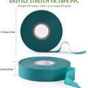 TELENT OUTDOORS 4 Rolls Stretch Tie Tape, 1 Wide 200FT Reusable Garden Plant Ties Green Tapes for Plants, Thick Garden Vinyl Stake Ribbon for Branches Flowers Tomatoes Indoor Outdoor Greenhouse