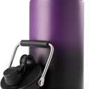 Kerilyn Insulated Gallon Jug with Handle, One Gallon, 128oz Stainless Steel, Large Double Vacuum Water Bottle for Hot & Cold Drinks, Wide Mouth, Sweat Proof, Great for Travel, Camping, Purple Gradient
