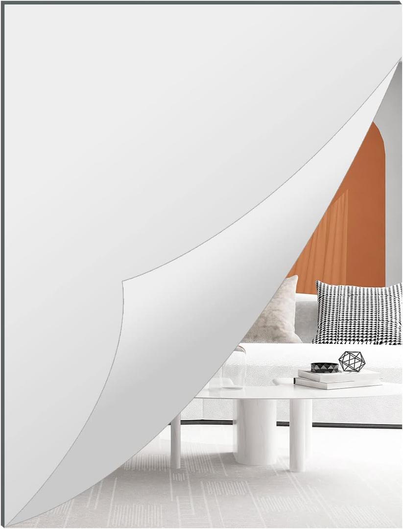 DARENYI A2 Acrylic Mirror Sheet for Wall, 16.5" x 23.2" Large Rectangular Mirror Tiles Frameless Wall Mounted Mirror Self-Adhesive Mirror Stickers for Vanity Bedroom Home Decor