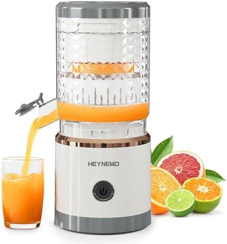 Electric Citrus Juicer Machines, Rechargeable Lemon Juicer Squeezer with USB Cable & Cleaning Brush, Portable Juicer for Fresh Orange, Lime, Grapefruit, Easy to Clean, White