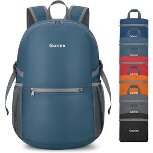 Gonex 30L Ultra Lightweight Packable Backpack, Handy Foldable Daypack for Camping Outdoor Travel Cycling Backpacking (Grey Blue)