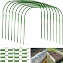 8 Sets Greenhouse Hoops for Raised Beds, 35.4" x 31.5" DIY Garden Hoops,Rustproof Plastic Coated Metal Grow Tunnel, Garden Tunnel Row Cover Hoops Kit,Grow Tunnel Support Frame for Plant Cover
