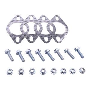 2.5" 2-Bolt High-Temp Flange Sealing Kit (4 Gaskets + 8 Bolts) - Reinforced Emission System Gasket for Muffler/Header/Catalytic Converter
