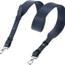 uxcell Leather Purse Strap, Adjustable Crossbody Replacement Straps for Handbags, Shoulder Bag (Navy Blue, Silver Clasp)