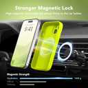 Magnetic for iPhone 15 Case, Compatible with MagSafe, [Screen Protector + Full Camera Protection], Silicone Shockproof Anti-Scratch Protective Phone Case for iPhone 15, Fluorescent Green