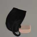 Clip in Bangs, Synthetic French Bangs Hair Clip, Natural Black Fake Bangs Fringe with Temples Hairpieces for Women Natural Curved Hair Extensions for Daily Wear