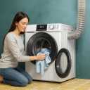 Dryer Vent Hose 4 Inch x 25FT - Flexible Aluminum Dryer Hose with 2 Clamps - Heavy-Duty 6-Layer Dryer Vent Hose for Tight Spaces, HVAC, Bathroom, and Kitchen Exhaust Ventilation