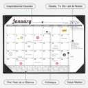 Ospelelf Desk Calendar 2026-2027 Wall Monthly Planner 12"x17" Leather Pad with Protective Cover 18 Months January 2026 - June 2027 Black