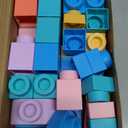 78 Pcs Top STEM Soft Building Block Sets for Kids Aged 18 months to 6 years, Mega Blocks for Baby.Large Construction Stacking Block Toys for Toddler to Improve Imagination, Creativity, Hands-on Ability (Pink, Red, Blue, Purple, Orange, Green, Yellow)